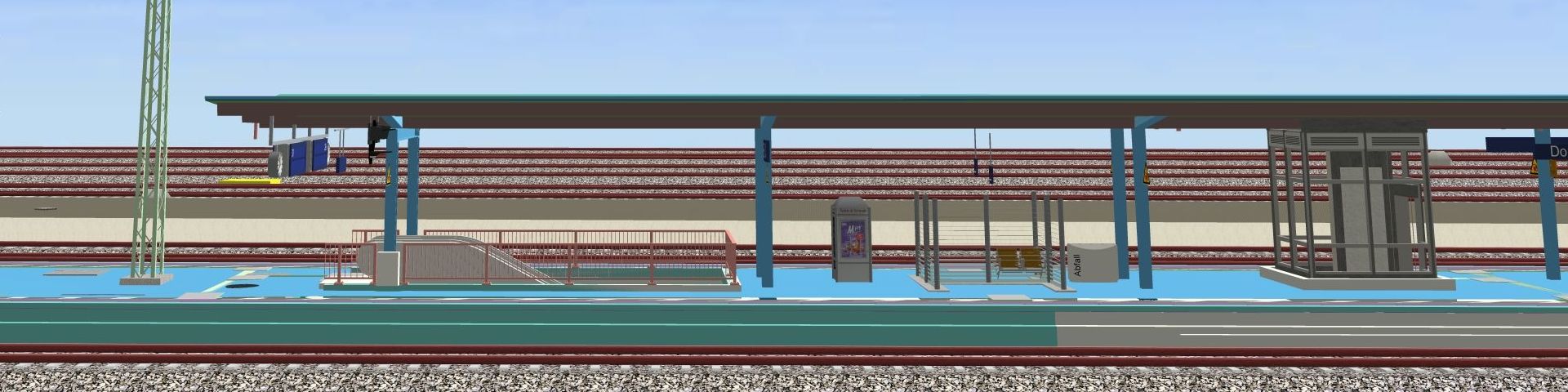 Visualisierung eines Bahnsteigs in einem 3D BIM-Modell